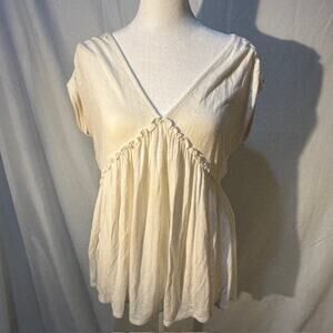 Vintage Copper Key White Stretch Babydoll Top – Women’s Small – Fairy Y2K
